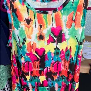 Cool Sleeveless dress with pockets multicolor painted flowers